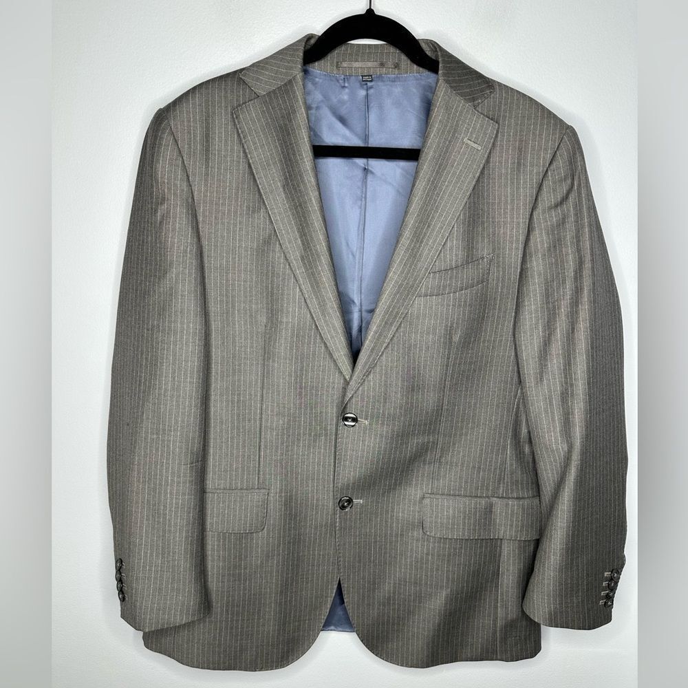 Suitsupply Pinstripe Grey Blazer Pure Wool Supper 110S Size Men’s 50